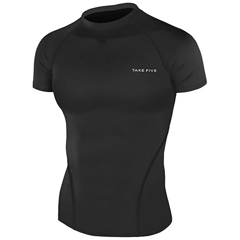 

New Premium Take Five Men's Compression Under Base Layer Top Tight Short Sleeve Shirts 046