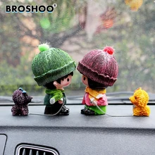 BROSHOO, автомобильный Стайлинг, автомобильные интерьерные украшения, Мультяшные пары, прогулки с собакой, Kawaii, Детские полимерные мини-игрушки для автомобиля, украшения, 1 набор