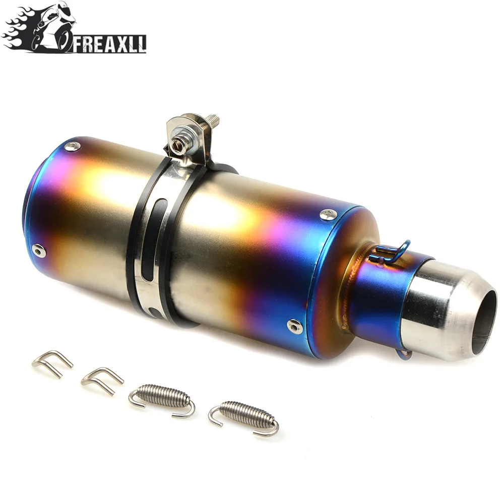 Universal 36-51MM 61MM Motorcycle Exhaust Pipe With Muffler Moto Bike Pot Escape For yamaha aerox kawasaki z650 Ninja bmw s1000r |