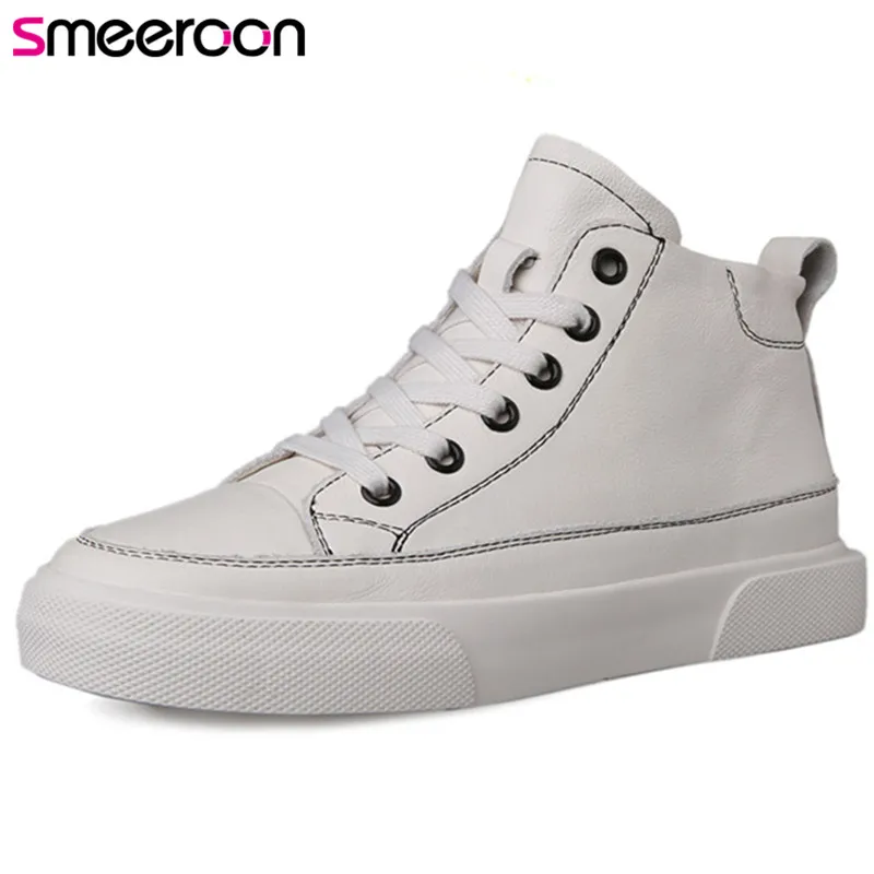 

smeeroon 2019 new style ankle boots for women spring summer single shoes lace up round toe flat boots simple casual woman boots