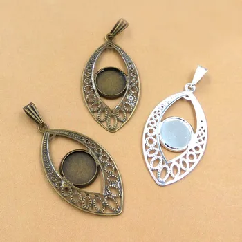

Multi-color Retro Filigree Flower with 10mm Round Smooth Bezel Resin Cabochons Connectors Links Findings DIY Pendant Making