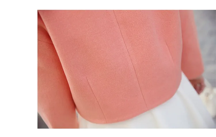 Европейский Для женщин Шерстяное пальто куртка Демисезонный широкий талией Однобортный О-образным вырезом с коротким женский шерстяное пальто cjj0093