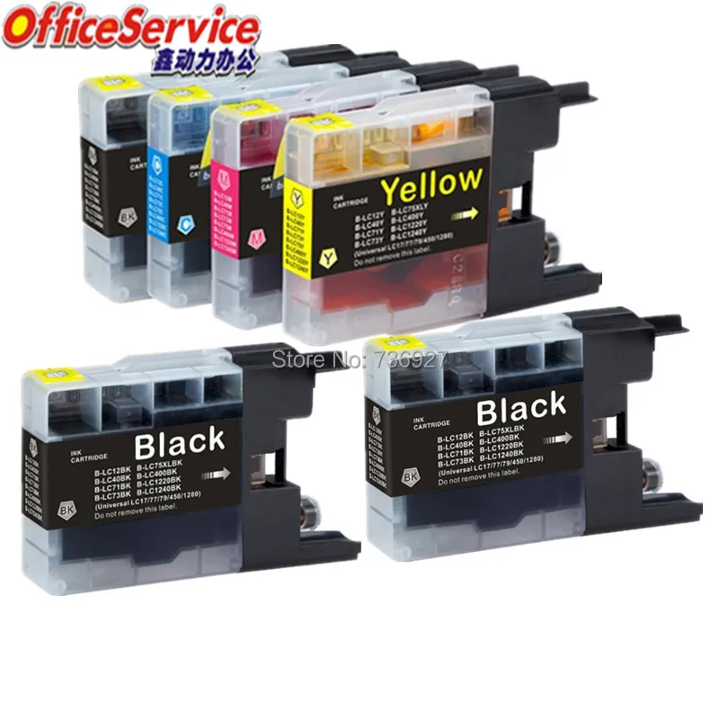 

6X Compatible Ink Cartridge LC12 LC40 LC71 LC73 LC75 LC1220 LC1240 For Brother MFC-J432W J430W J6910DW J6710DW inkjet printer