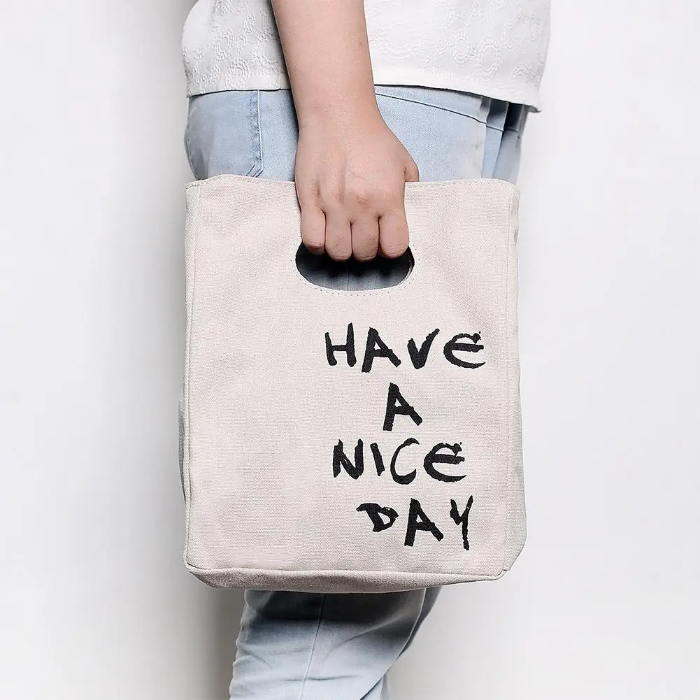 

TPFOCUS Eco-friendly Cotton Tote Lunch Bag for Travel Fruit Drink Food Organize