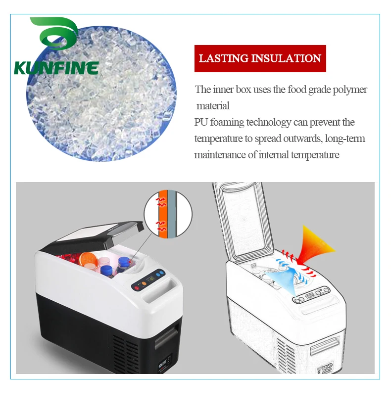 KUNFINE DC 12V24V 110-240V AC Car Refrigerator Multi-Function Fridge Compressor Vehicel Protable Refrigerator Freezer Cooler PDC-16-1 (8)