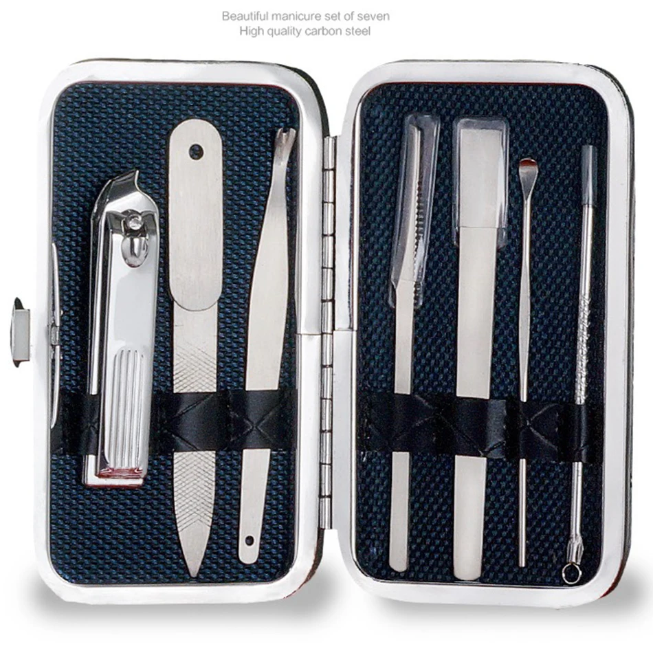MAXEYIVY 7PCS Pedicure / Manicure Set Nail Clippers Cleaner Cuticle Grooming Kit Case With a bag