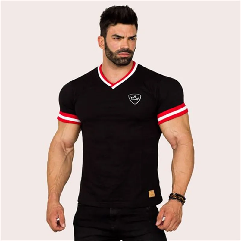 

2019 latest men's fashion striped T-shirt men's fashion slim fit short-sleeved men's casual T-shirt 2XL