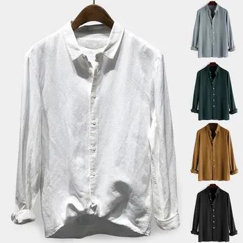

Men shirt Men's Casual Button Turn-Down Collar Slim Fit Long Sleeve Top Shirt Blouse