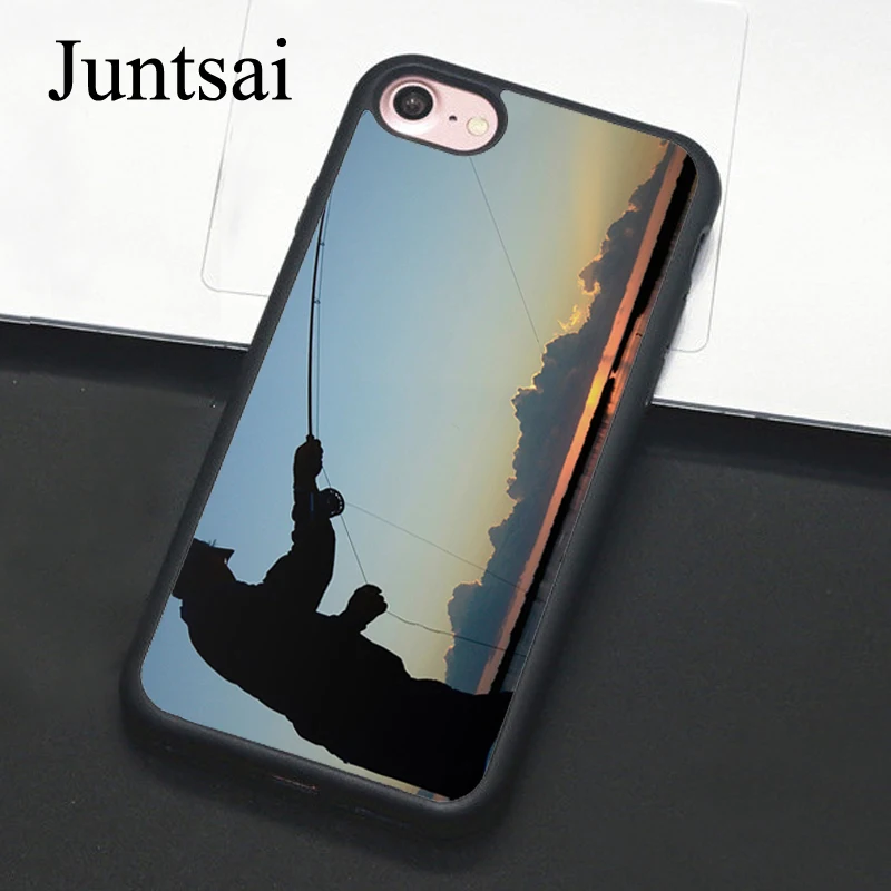 

Juntsai SUNSET FLY FISHING Cases for iphone 5 5s SE 6 6s 7 8 Plus X Hard Protective Back Cover Case Coque For iphone 7 Plus