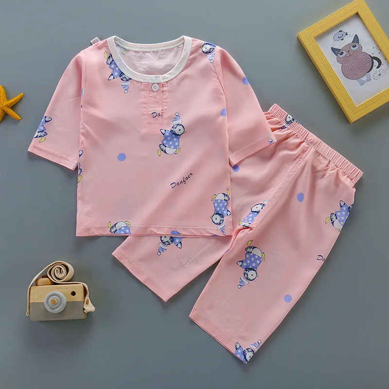 2019-Fashion-Baby-Boys-Girls-Clothing-Set-Spring-Pajamas-Three-Quarter-Sleeve-Cotton-Kids-Sleepwear-Cotton (3)