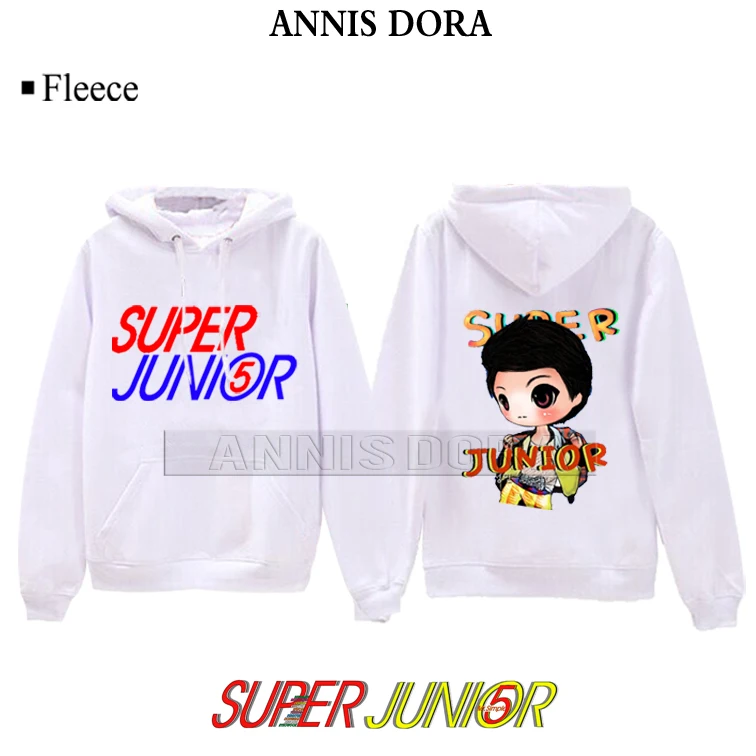 Super Junior SJ heechul Donghae Eunhyuk kyuhyun leeteuk 5TH Logo Hoodie - Цвет: SUNGMIN