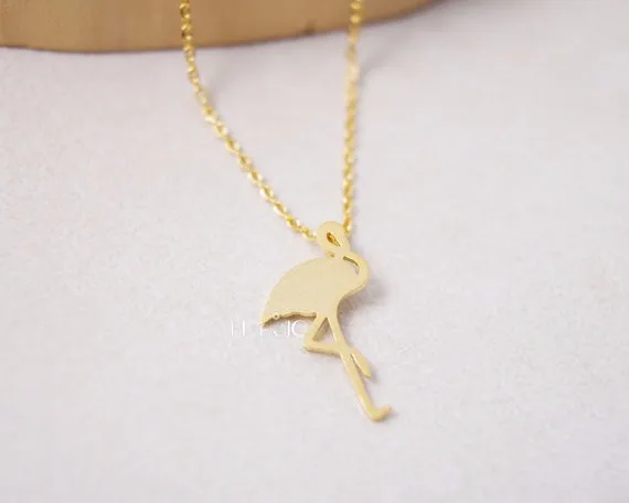 Gold Silver Flamingo Necklace