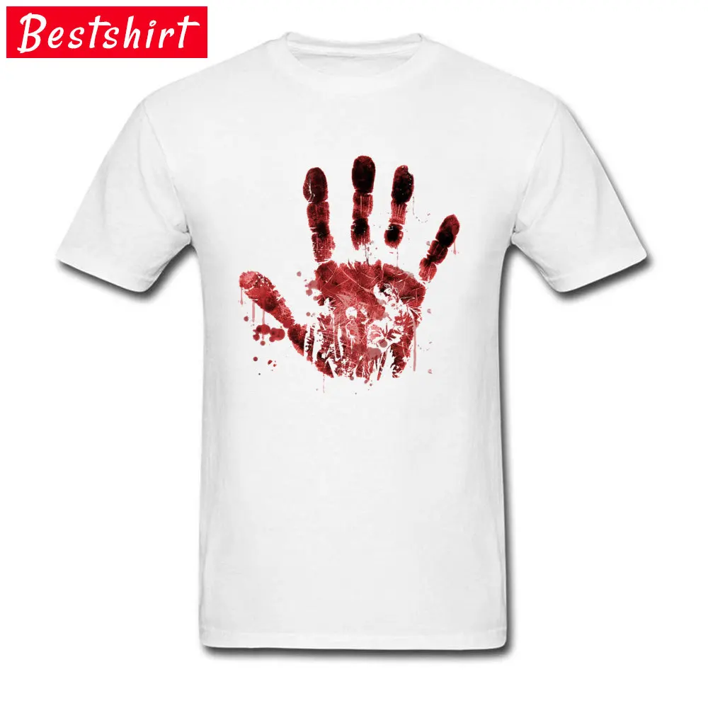 

Fabric Red Hands Weird Horror T-shirts Hallowean Day Procession Tshirt Best Gift Women Men Clothes Whole System Of A Down