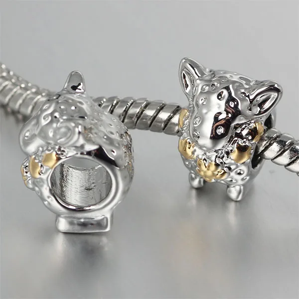 

Free Shipping 1PC Silver gold Cute little sheep Bead charm fit original European pandora bracelet for women gifts jewelry diy