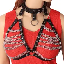 Кожаные ремни, модные, панк, готическое, сексуальное нижнее белье, без косточек, бюстгальтер, топы, жгут, пояс, боди, грудной бандаж, ремни, черная заклепка с шипами
