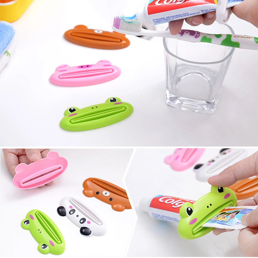 Cartoon Toothpaste Squeezer Tube Rolling Holder Toothpaste Dispenser Easy Press Squeezing Toothpaste Tool for Home Bathroom