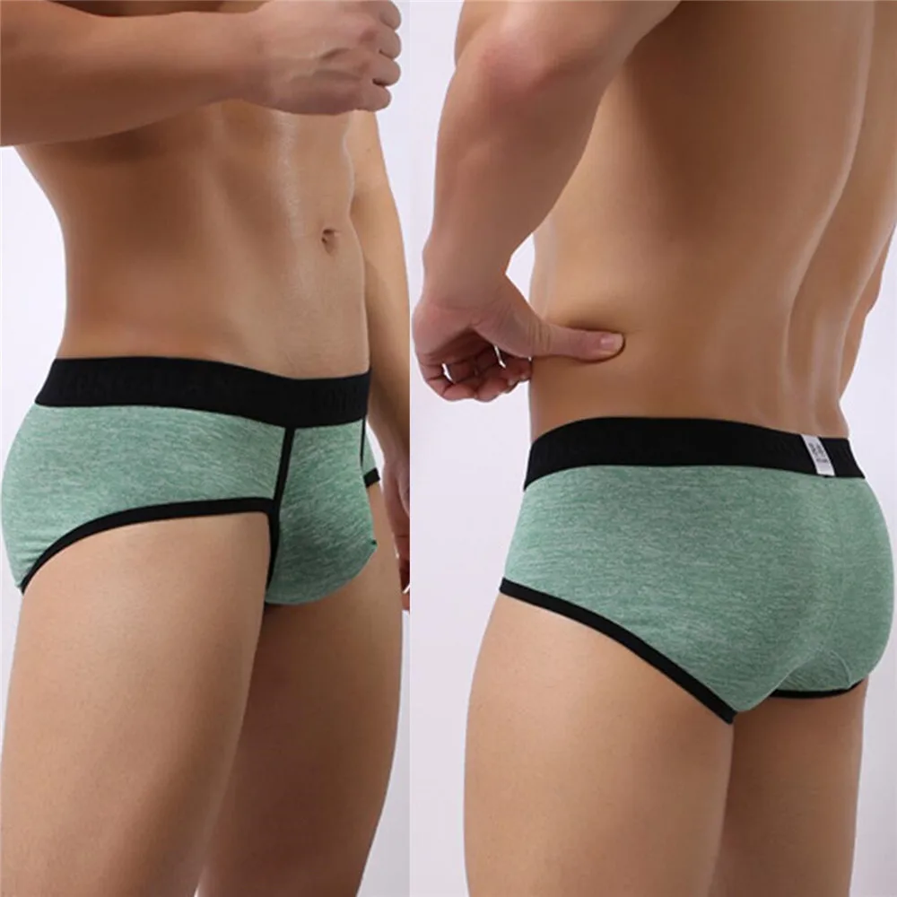 EU Size S XL Mens Briefs Pouch Polyester Cotton Elastic Waistband Male