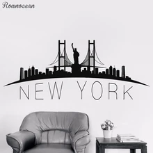 Нью-Йорк на стены небоскреб винил домашнего декора для Гостиная Спальня Стикеры украшения здания дом плакат CT15