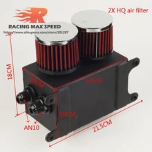 auto aluminum Universal Racing Catch Oil Tank Can Turbo Reservoir Catch Oil Catch Can Reservoir Tank AN10 OCT1120 chrome aluminum double hole 19mm oil catch tank racing oil can catch tank can oil catch tank oil catch can