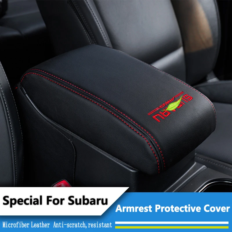 Microfiber Leather Car Console Armrest Box Sleeve Cover Center Storage