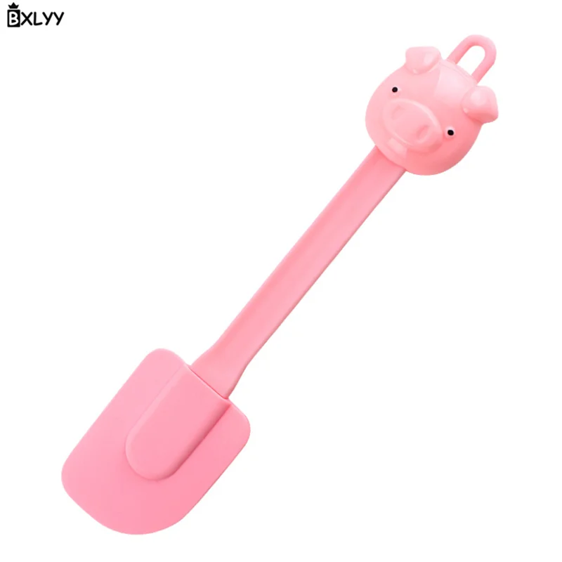 NEW Pig Shaped Bowl Scraper Silicone Spatula Cooking Baking Tool Pink