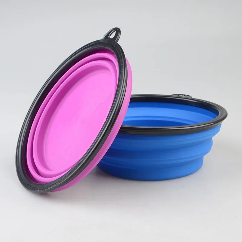 1000ML Big Volume Silicone Dog Bowl Dog Cat Travel Bowl Collapsible Feeding Water Dish Feeder Portable Water Bowl for Pets (4)