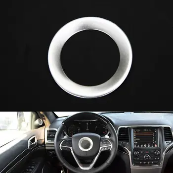 

BBQ@FUKA Aluminum Silver Car Steering Wheel Center Cover Trim Ring Sticker Fit For Jeep Grand Cherokee/Cherokee 2014-2016