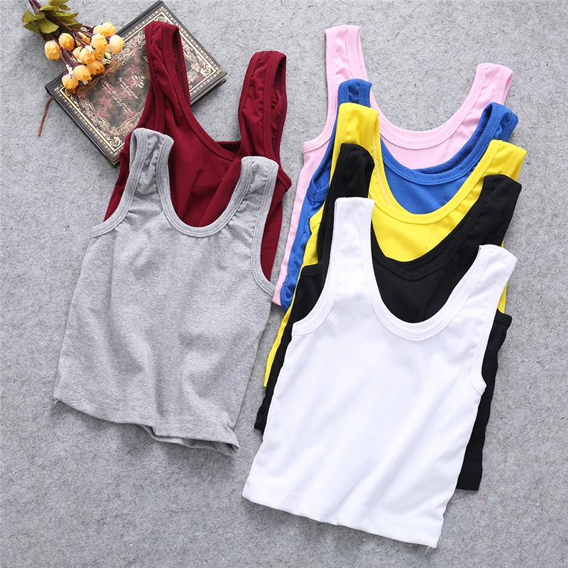 

2018 summer Sexy Plain Camisole U-neck Vest Stretchable Midriff-baring Backless Tank Tops
