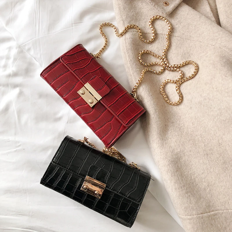

original Brand 2019 NEW Crocodile Pattern Crossbody Bag Casual Shoulder Bag Women Small Fashion PU Leather Messenger Bags Ladies
