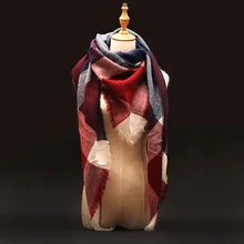 Za Winter Scarf 2016 Tartan Plaid Cashmere Scarf Pashmina New Designer Blanket Scarf Luxury Brand Women