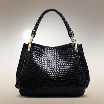 

Hot Sale Women's Patent Leather Handbags Fashion Alligator Shoulder CrossBody Bags Messenger Bag Hobos Women Tote Bags