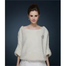 Новое Элегантное зимнее теплое меховое Болеро Свадебная накидка шаль Свадебный жакет шубка аксессуары свадебная Свадьба накидка пальто