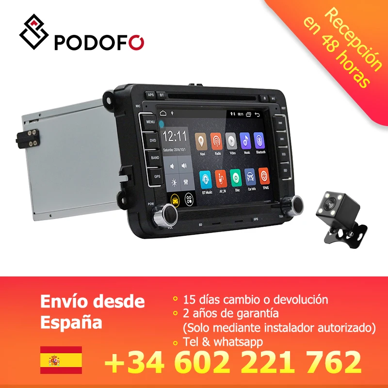 Pantalla الوسائط المتعددة Podofo VEUR 2Din الروبوت الصوت DVD GPS متوافقة يخدع VW Golf شاران يخدع في CANBUS