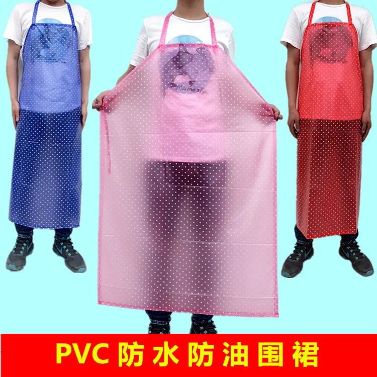 Waterproof transparent apron thickening kitchen canteen aquatic factory female simple long and durable pvc aprons