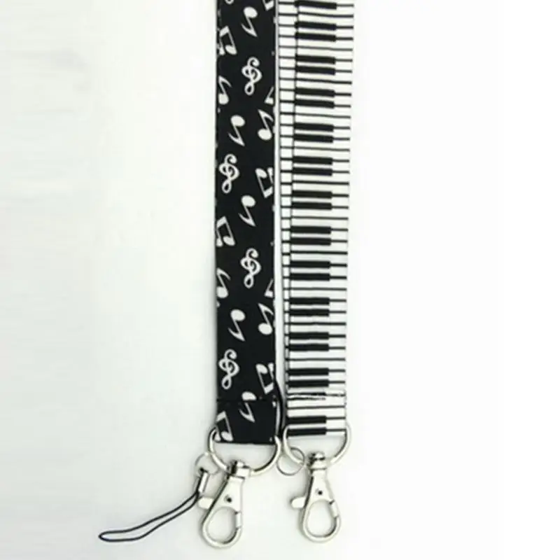 1 шт. музыкальная нота пианино клавиатура шнурок с принтом на шею ключевой ремень телефон ремень для ключей телефона ID карты