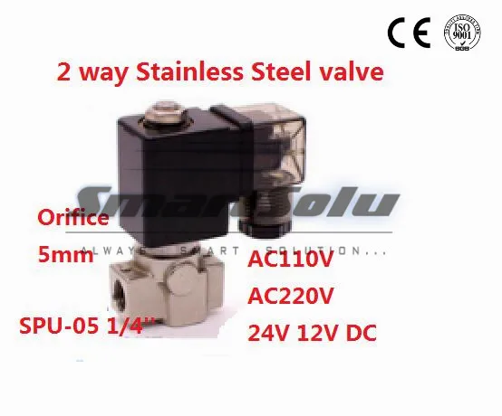 2 way SS304 воды электромагнитный клапан нормально закрытый Порты и разъёмы G1/4