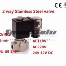 2 way SS304 воды электромагнитный клапан нормально закрытый Порты и разъёмы G1/4