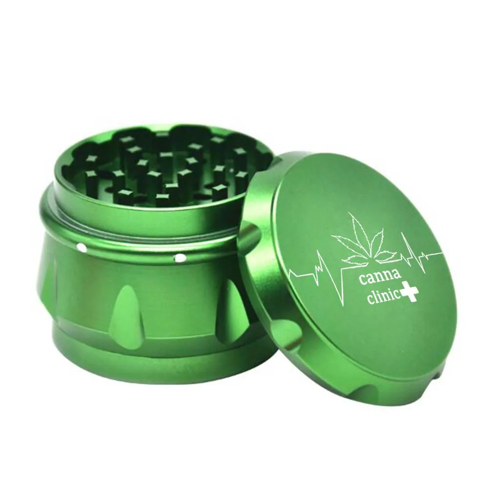 HONEYPUFF Speaker Shape Herb Grinder Aircraft Aluminum Grinder 56 MM 4 Layers Crusher Herb Tobacco Grinder Spice Crusher - Цвет: Green-CannaClinic