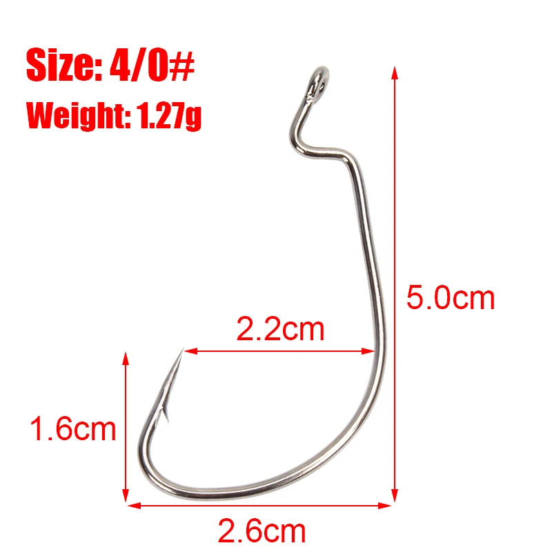 10/20pcs Fishing Hook Set Carbon Steel Wide Crank Offset Fishhook for Soft Worm Lure Barbed Hook carp Fishing Tackle accessories