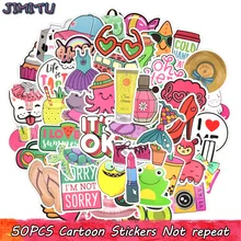 50 шт. мультяшная девушка стильная наклейка s Kawaii аниме пляж граффити наклейка DIY для бутылки воды ноутбук багаж планшет косметический Чехол