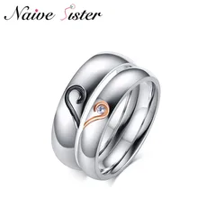 Его или ее корейский стиль подарок на день Святого Валентина романтические кольца из нержавеющей стали для влюбленных Обручальное кольцо ювелирное обручальное кольцо