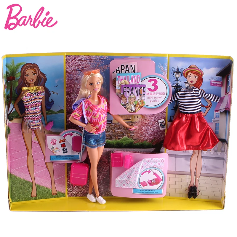 barbie travel doll set