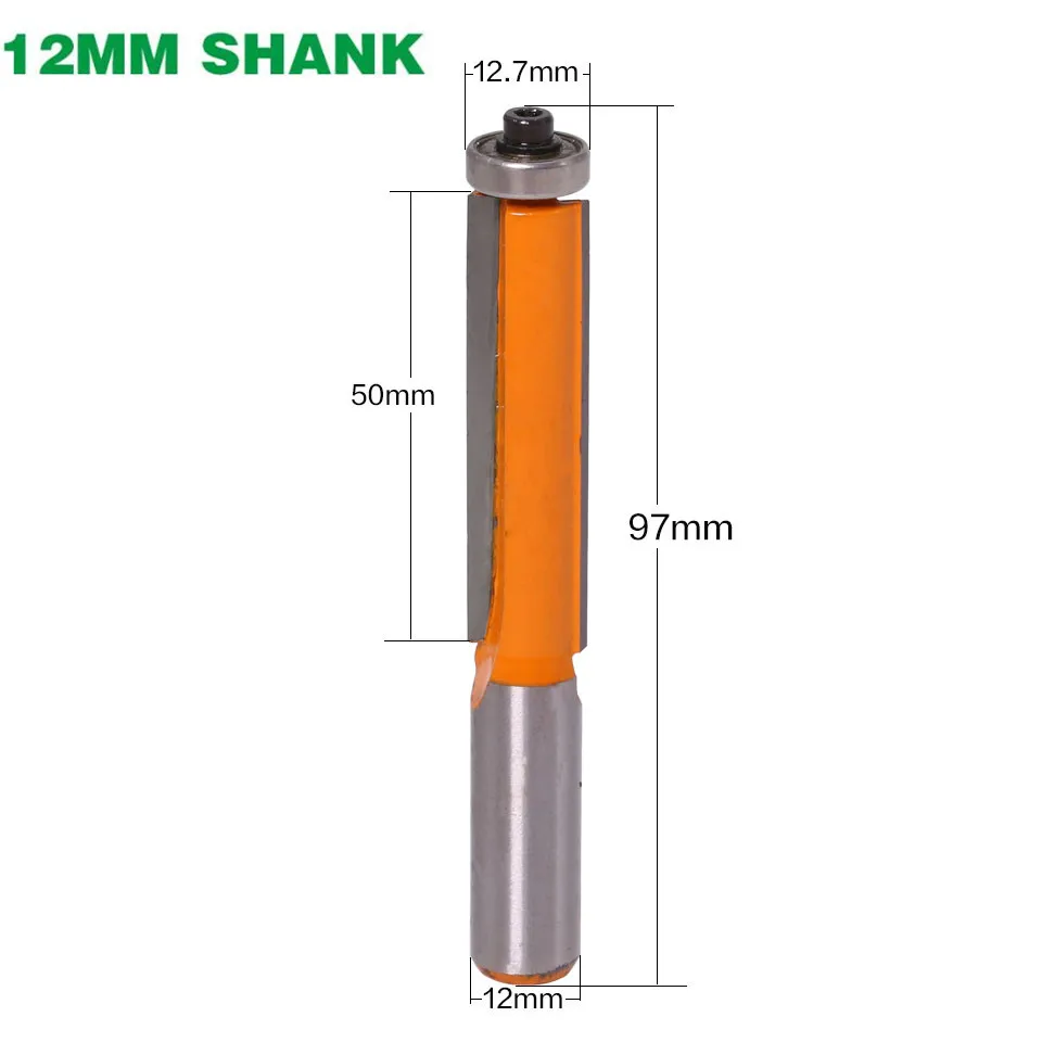 

1pc Flush Trim Pattern Router Bit 12mm Shank Panel Top Bearing Woodworking Milling Cutter Factory Price
