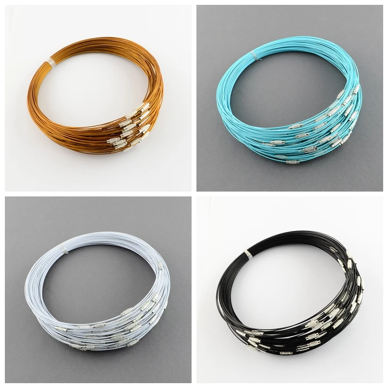100Strands Stainless Steel Wire Necklace Cord DIY Jewelry Making, with