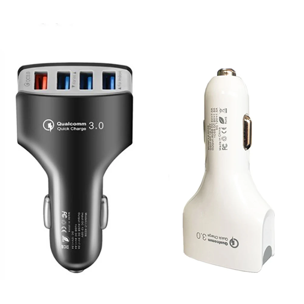 

4 Port USB Car Charger Adapter Quick Charge 3.0 Fast Charging For Mobile Phone Multi-function Car Chargers