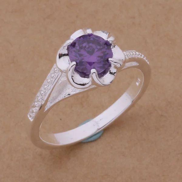 

9 Color CZ Nice Jewelry 925 Sterling Silver Rings Size 6# For Women Wedding Party AR088-096