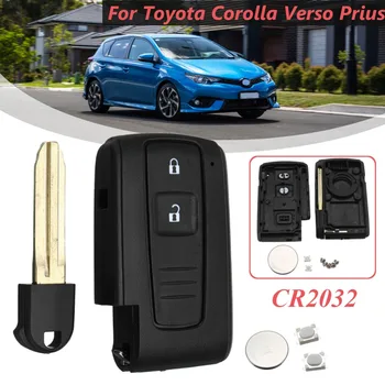 

2 Buttons Fob Car Key Case for Toyota Prius Corolla Verso Camry Smart Key Card Replacement with Leaf Key Fob Shell Cover Case