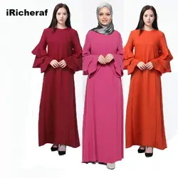 IRicheraf арабский для женщин костюм исламская костюмы мусульманское платье взрослых мода воланами. с длинным рукавом платья для
