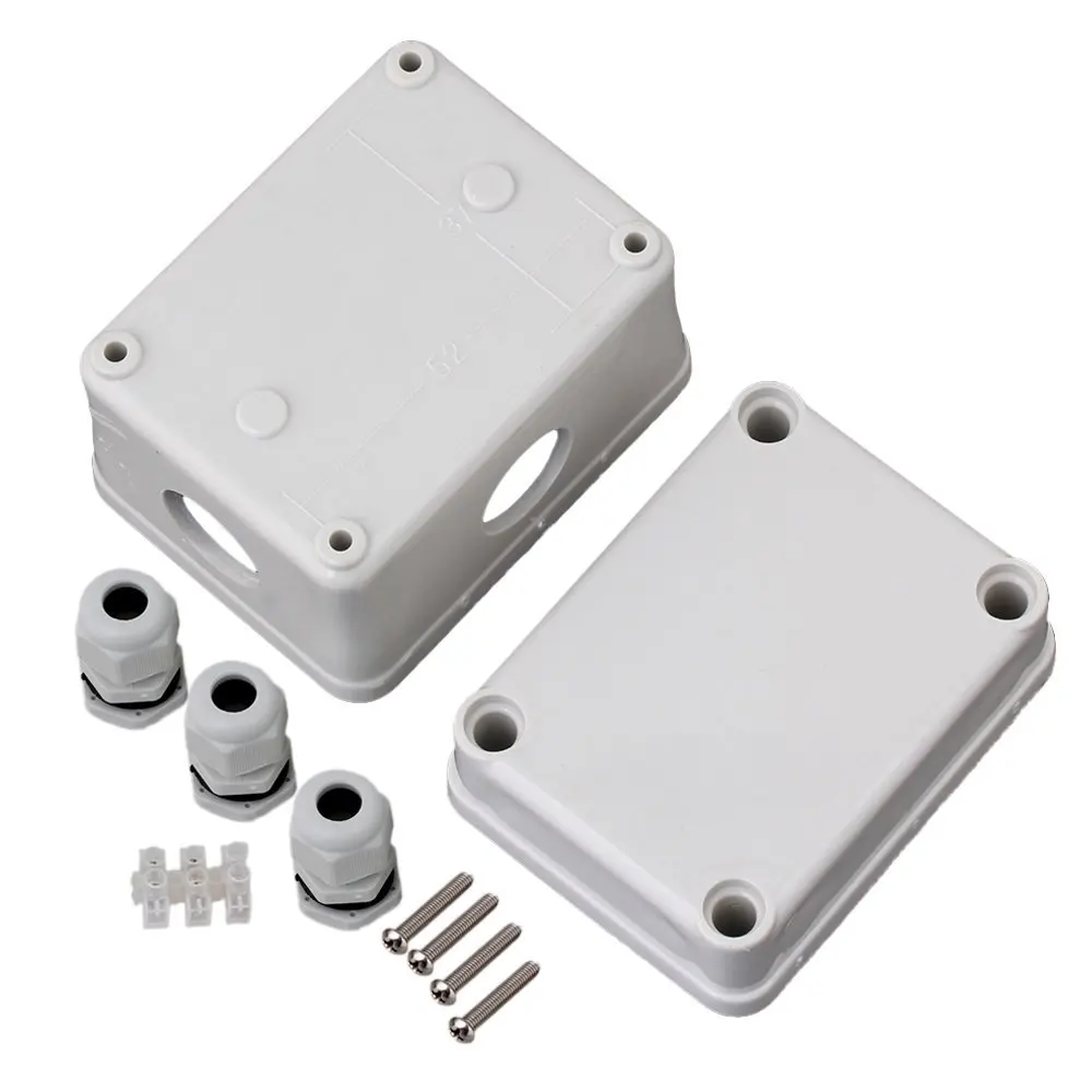45x60x55mm White Plastic Waterproof Electrical Junction Box 3 Position