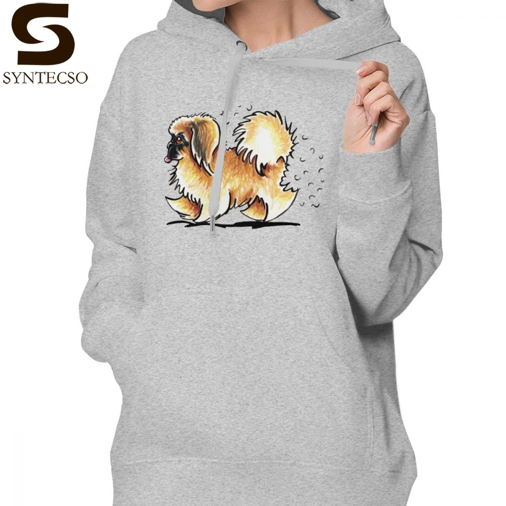 

Pekingese Hoodie Pekingese Hairy Wake Hoodies Black Kawaii Hoodies Women Large Long-sleeve Cotton Streetwear Pullover Hoodie